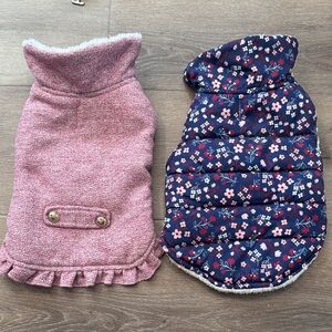 BUNDLE Pink and Floral Dog Sweater Set Sz M